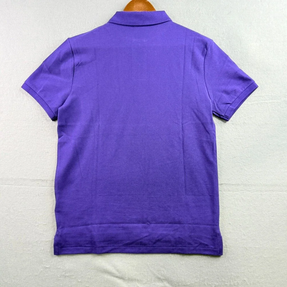 Polo Ralph Lauren Polo Shirt Mens Medium Custom Slim Fit Purple Short Sleeve NWT